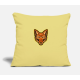 Jackal Head Front Mascot Washed Yellow Pillow